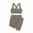 Scallop Edge Crossback Bra & High-Waist Set