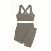 Scallop Edge Crossback Bra & High-Waist Set