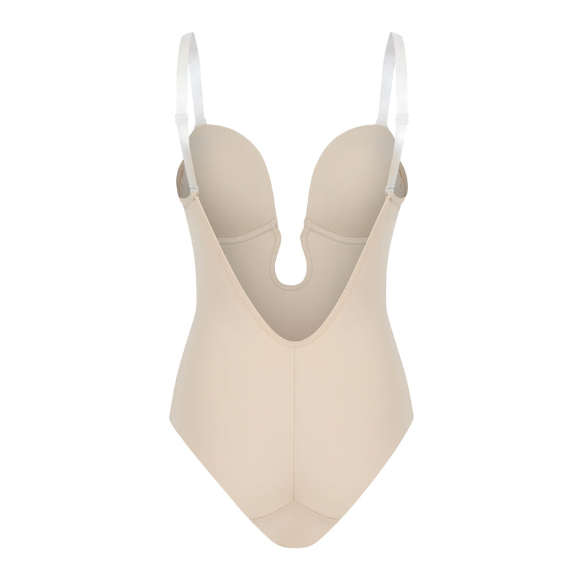 Plunge Low-back Body Suit / Backless Body Suit/ Body Suit Clear Straps