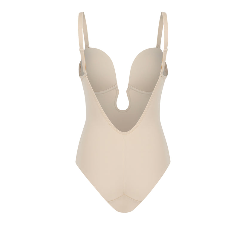 Plunge Low-back Body Suit / Backless Body Suit/ Body Suit Clear Straps