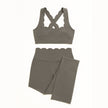 Scallop Edge Crossback Bra & High-Waist Set