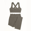 Scallop Edge Crossback Bra & High-Waist Set