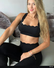 Scallop Edge Crossback Bra & High-Waist Set