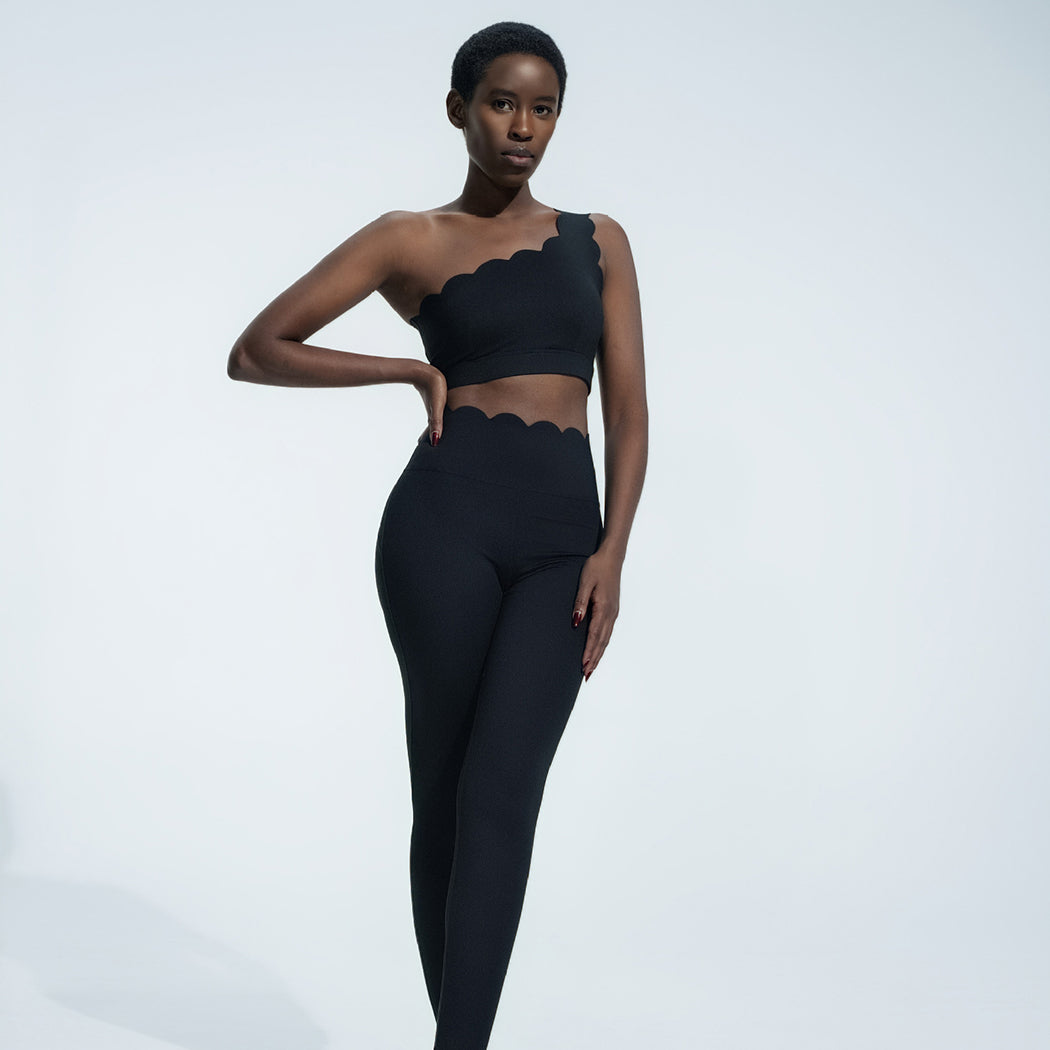 One-Shoulder Scallop Set