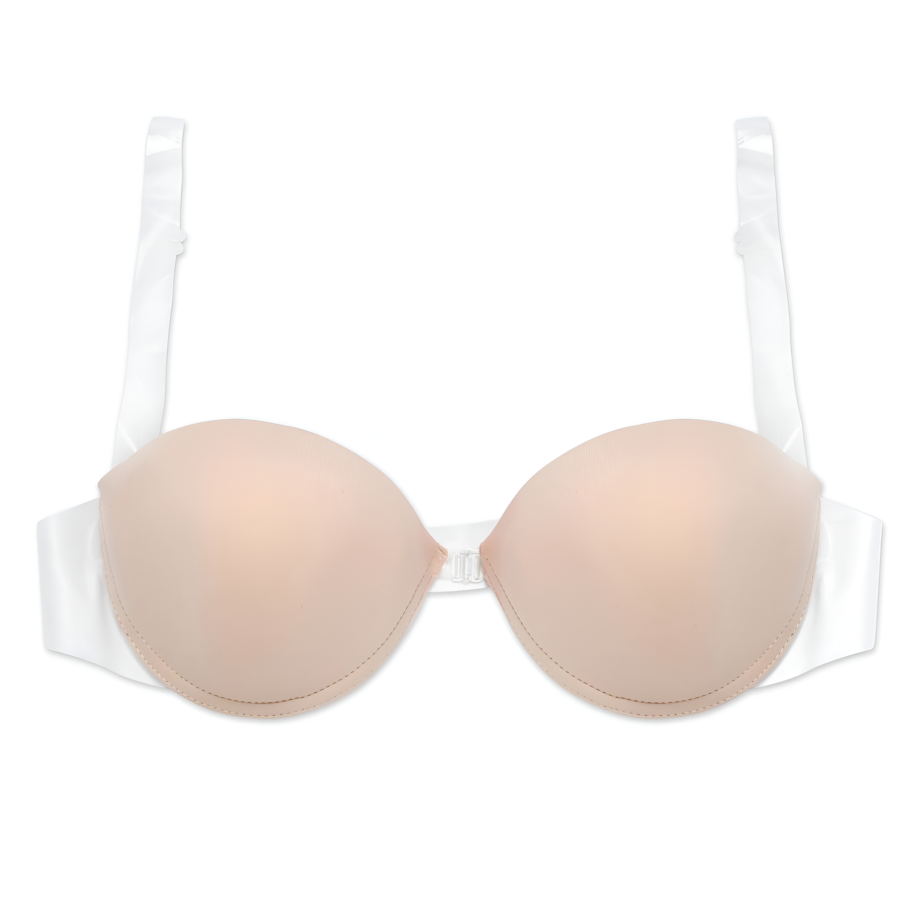 Nude bra with clear straps-AB06