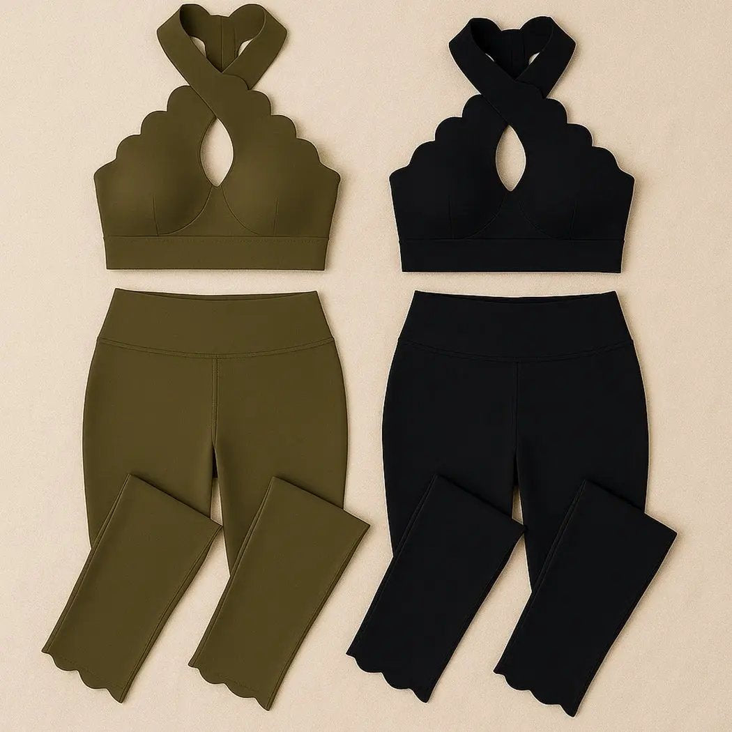 Clay Scallop Halter Active Set - Bralex Shop