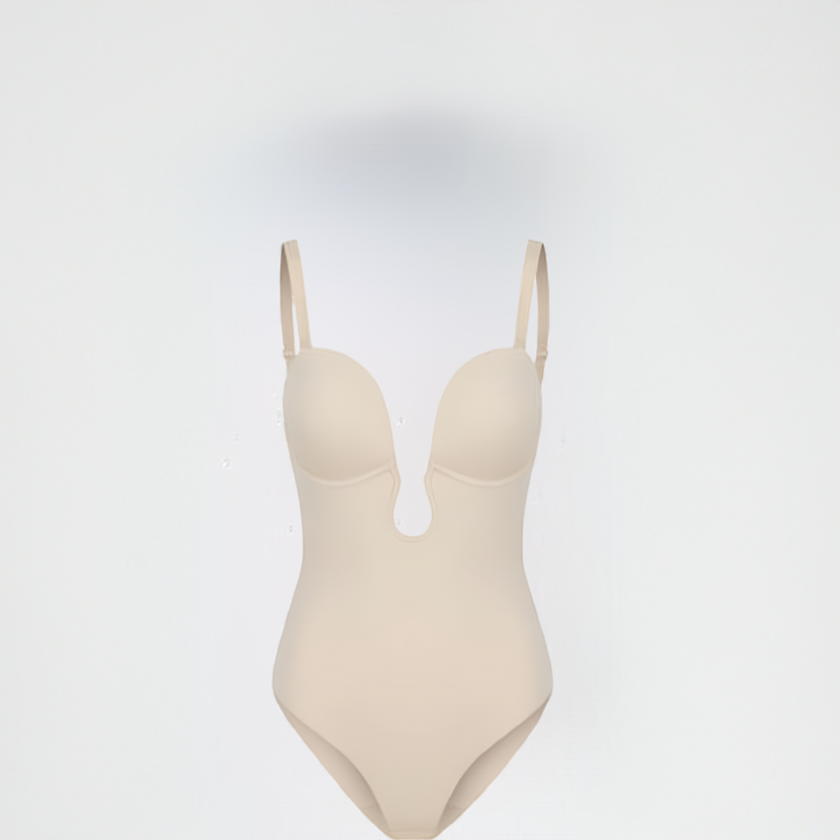 Plunge Low-back Body Suit / Backless Body Suit/ Body Suit Clear Straps